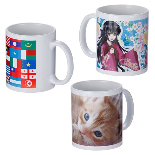 フルカラー転写対応陶器マグカップ(320ml)(白)