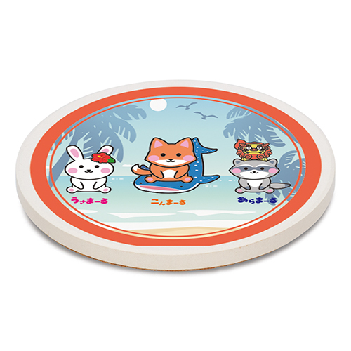 白雲石コースター(丸型)(白)