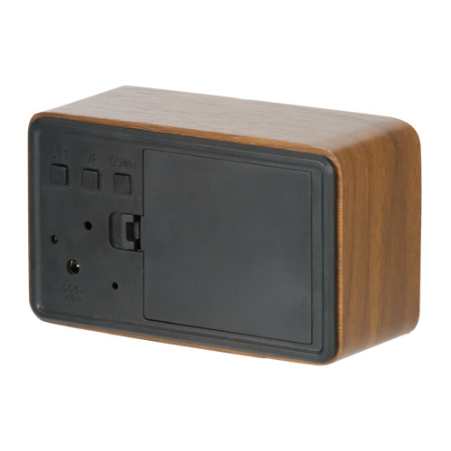 ウッド調LEDクロック(ブラウン)