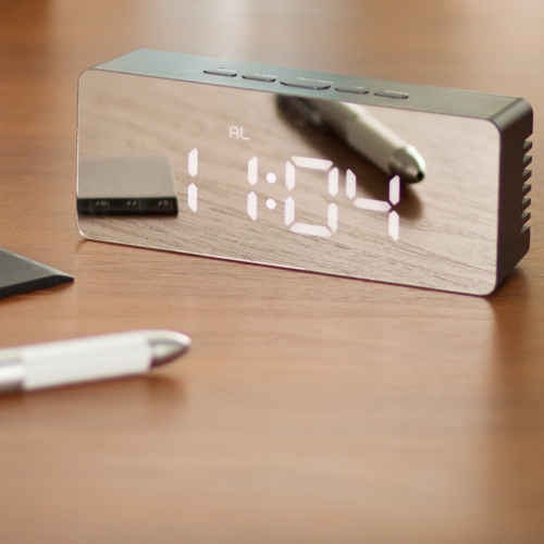 ミラークロック(ワイド)(白)