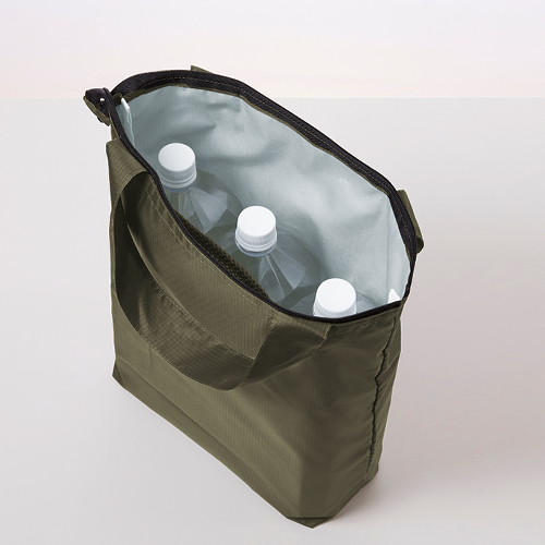 テントクロス折りたたみ保冷温トート(オリーブ)