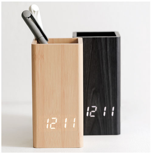 ウッドペンスタンドクロック(ナチュラル)