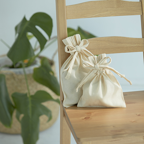 オーガニックコットン巾着M(ナチュラル)