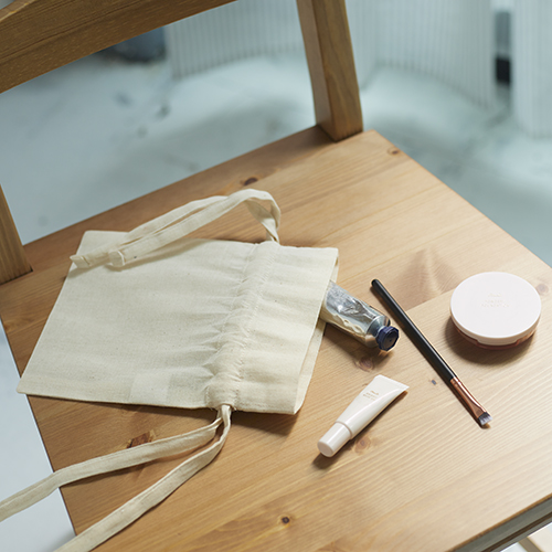 オーガニックコットン巾着S(ナチュラル)