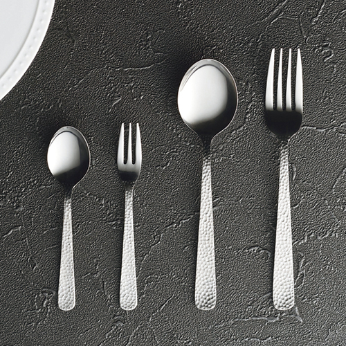 槌目ティースプーン・ヒメフォークセット (シルバー)