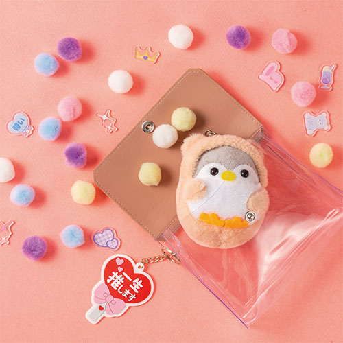 カラーフラップクリアポーチ(横型)(ブルー)