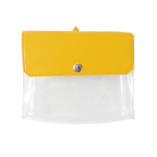 カラーフラップクリアポーチ(横型)(イエロー)
