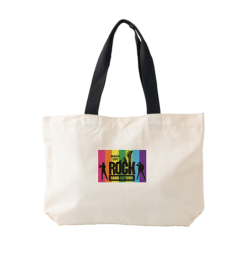 カラフルハンドルトート(黒)