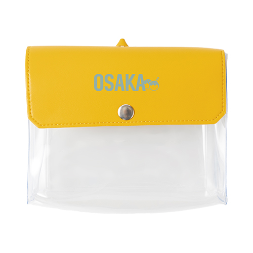 カラーフラップクリアポーチ(横型)(イエロー)