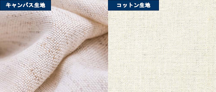 コットン生地とキャンバス生地の表面の違い