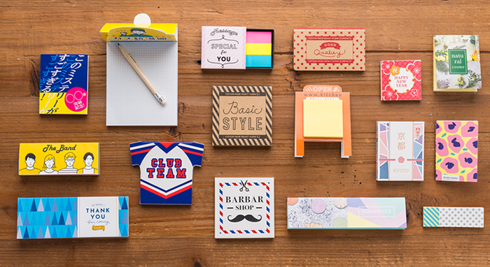 手軽にできるオリジナルノベルティグッズ!カスタムメイドふせんシリーズ一覧